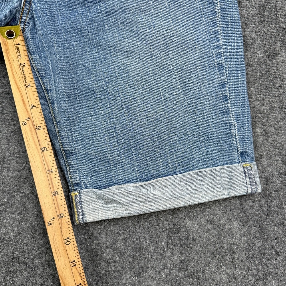 Vintage Levis 515 Jean Shorts Womens 10 Blue Denim Rolled Cuff Bermuda Y2K - Picture 11 of 15